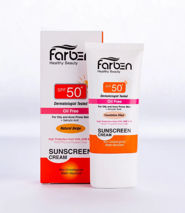 تصویر  ضدآفتابspf50+ oilfree فاربن | FARBE  حجم 50 میل