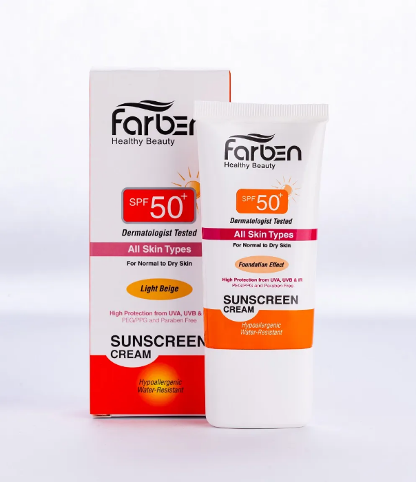 تصویر  ضدآفتابspf50+alltype  فاربن | FARBE  حجم 50 میل