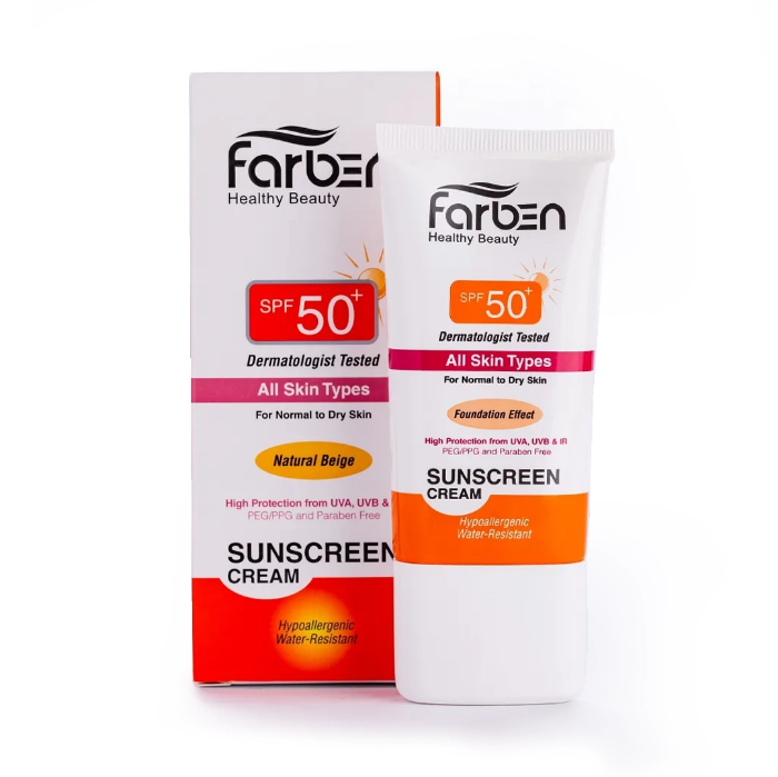 تصویر  ضدآفتابspf50+alltype  فاربن | FARBE  حجم 50 میل