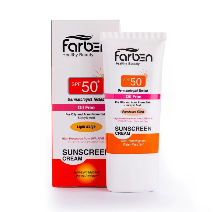 تصویر  ضدآفتابspf50+ oilfree فاربن | FARBE  حجم 50 میل