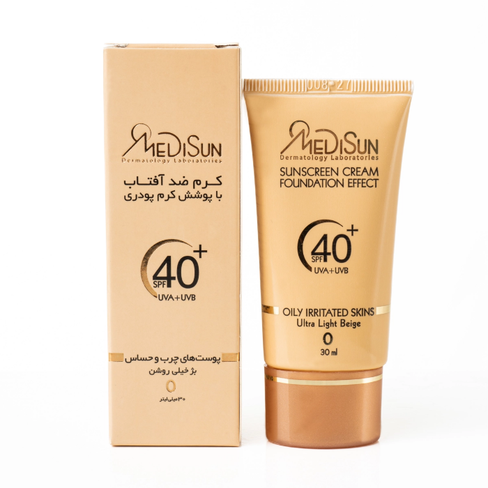 تصویر  ضد آفتاب کرم پودری  SPF40 تیوپی پوست چرب مدیسان | MEDISUNحجم 30 میل