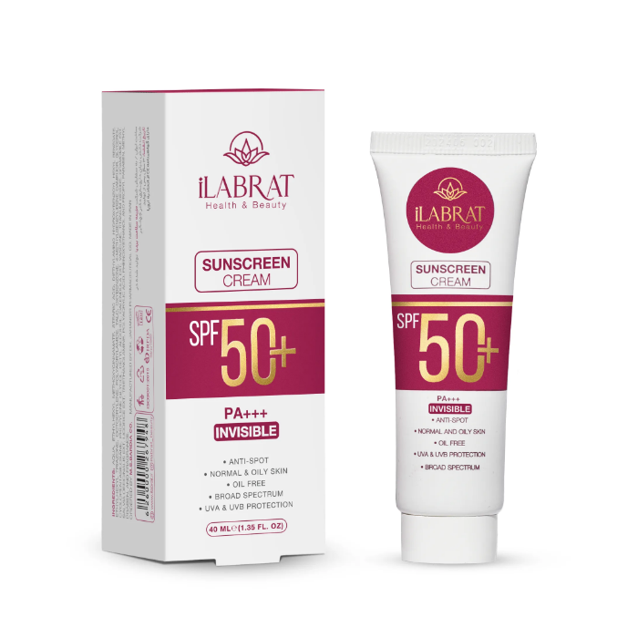 تصویر  کرم ضدآفتاب ضدلک +SPF50 برند ایلابرت| ILABRAT بی رنگ