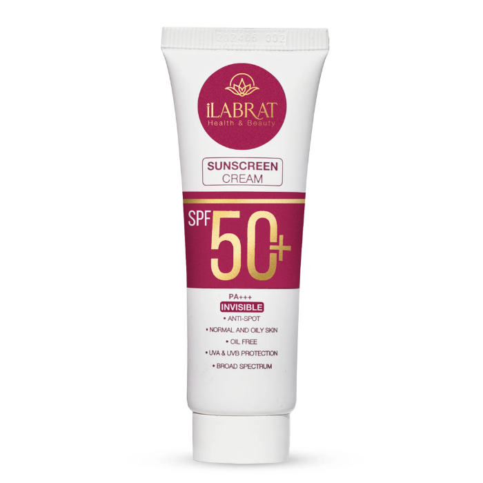 تصویر  کرم ضدآفتاب ضدلک +SPF50 برند ایلابرت| ILABRAT بی رنگ