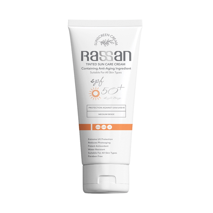 تصویر  کرم ضدآفتاب رنگی 50 spf برند راسن | RASSAN