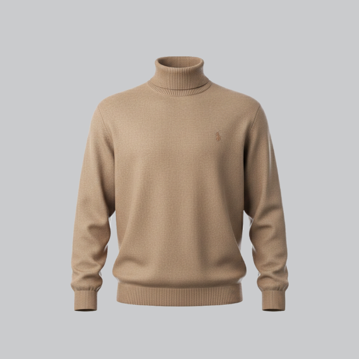 تصویر  بافت یقه اسکی مردانه مدل پلو برند HMG