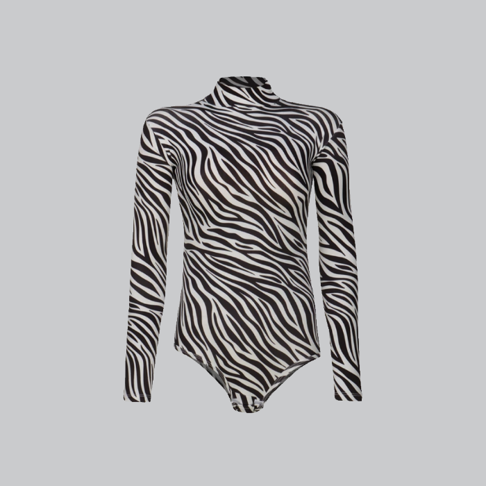 تصویر  بادی راه راه آستین بلند زنانه پپا مدل زبرا  | peppa 🦓