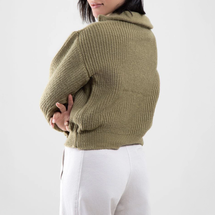 تصویر  بافت نیم زیپ یقه ایستاده زنانه بهبود | Behboud