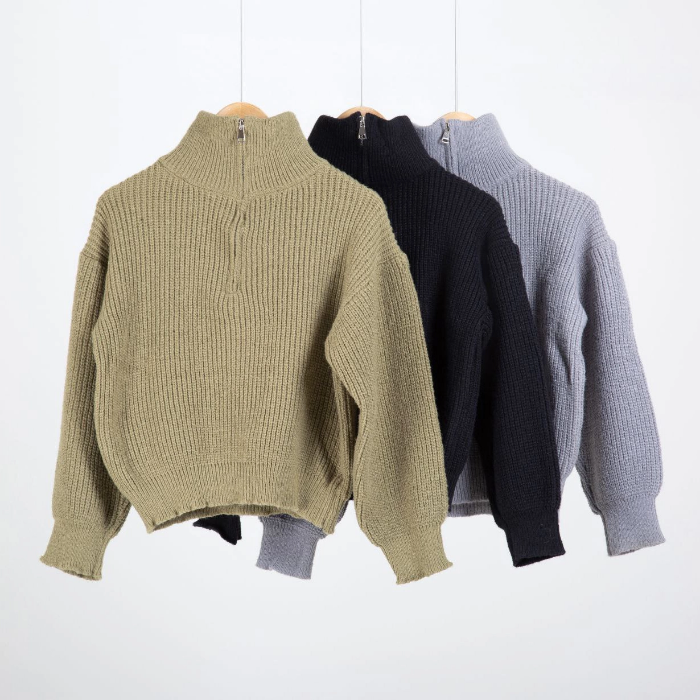 تصویر  بافت نیم زیپ یقه ایستاده زنانه بهبود | Behboud