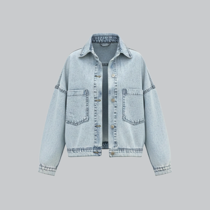 تصویر  کت جین زاپدار زنانه نیم‌تنه اسکای جین | Sky Jean