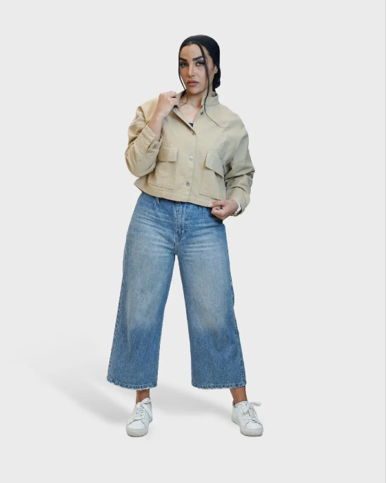 تصویر  کت کتان نیم تنه براش خورده زنانه