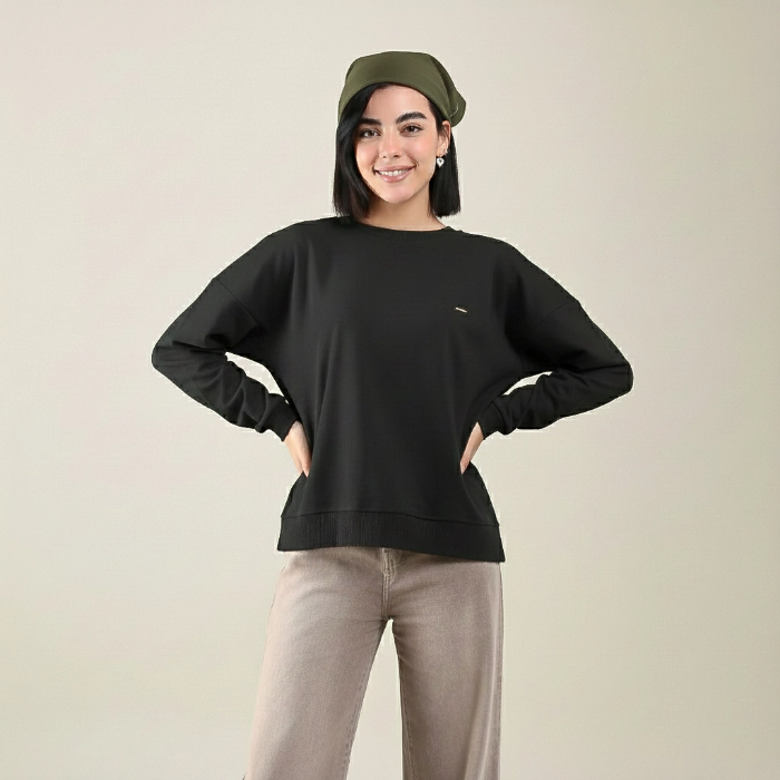 بلوز زنانه بهبود از جنس فانریپ (Fanrip) کشسان، با تن‌خور راحت و آزاد، در رنگ