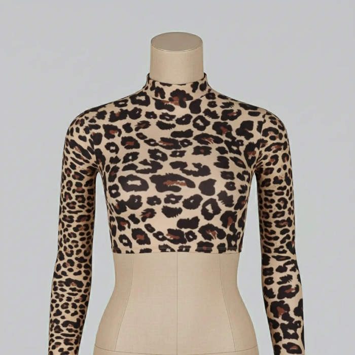 تصویر  نیم تنه زنانه  پپا مدل پلنگی | peppa 