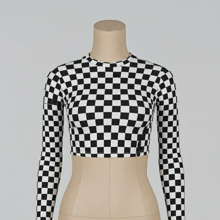 تصویر  نیم تنه زنانه پپا  مدل شطرنجی  | peppa 