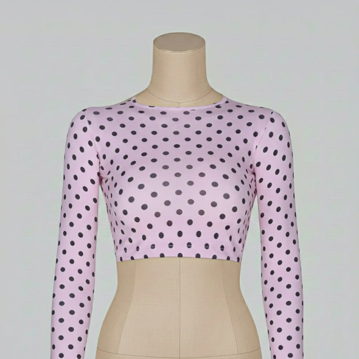 تصویر  نیم تنه پپا خالخالی طرحدار  پولکا  | peppa🌑