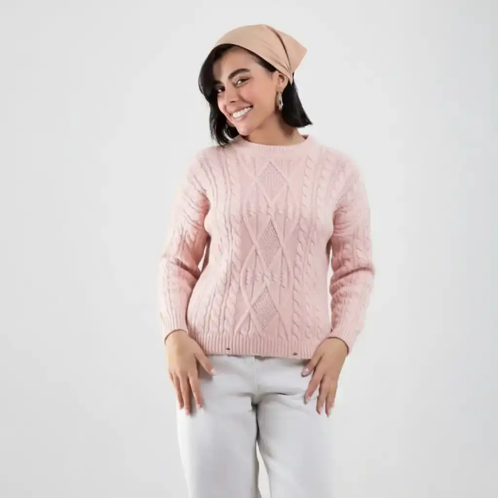 بلوز بافت طرح‌دار زنانه برند بهبود (Behboud)، بافتنی با طرح ، نرم و باکیفیت.