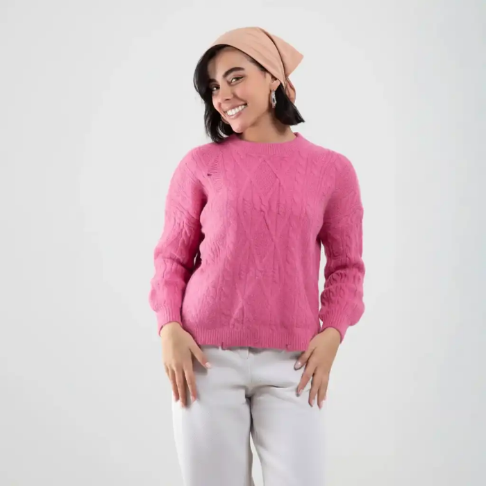 تصویر  بلوز بافت طرح‌دار زنانه بهبود | Behboud