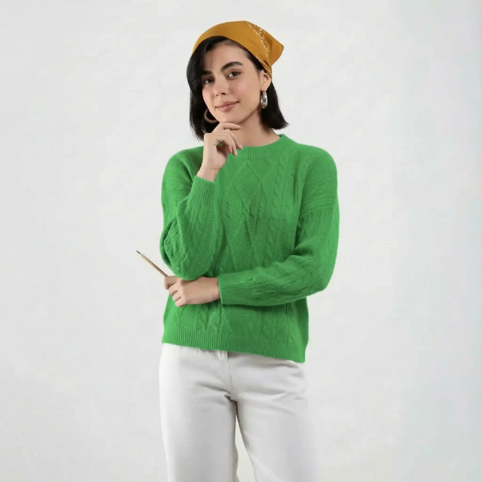 تصویر  بلوز بافت طرح‌دار زنانه بهبود | Behboud