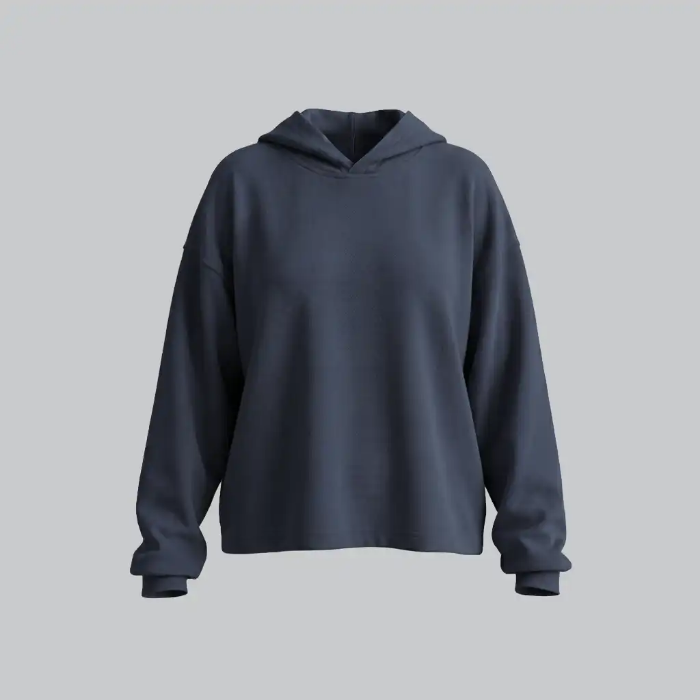 هودی کراپ زنانه برند وصله (Vasleh) از جنس ۱۰۰٪ پنبه طبیعی، مدل نیم‌تنه کلاهدار، در رنگ