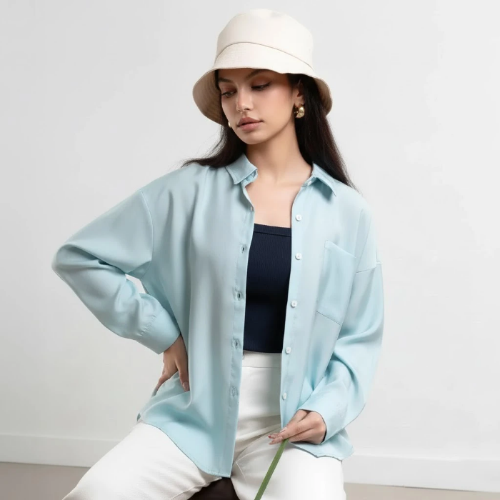 شومیز زنانه جنس پری برند بهبود (Behboud) در ۶ رنگ متنوع با ریزش عالی.