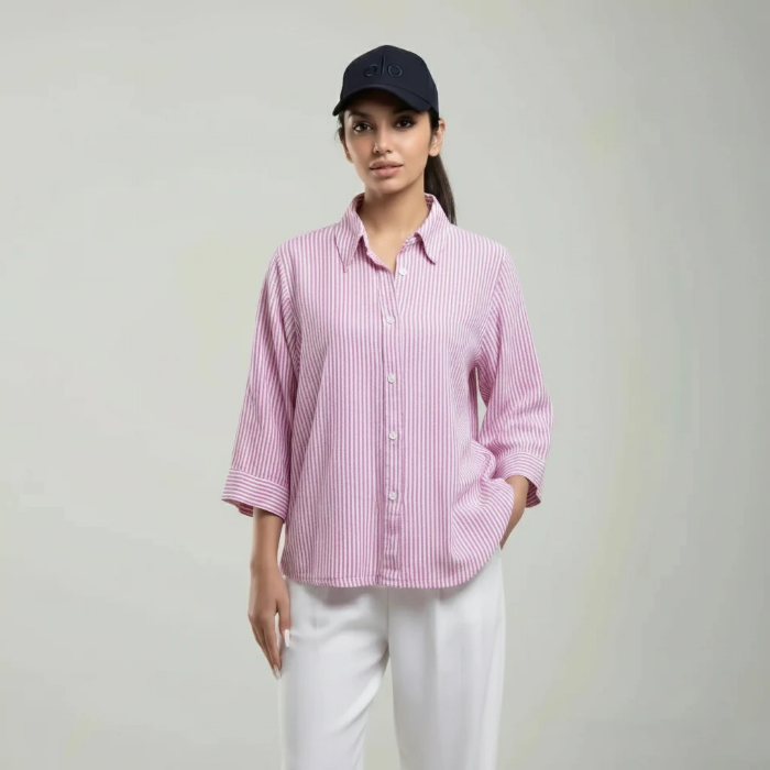 تصویر  شومیز راه راه زنانه برند بهبود | Behboud