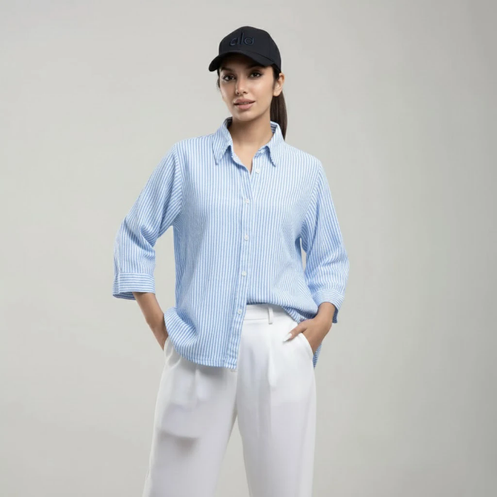 تصویر  شومیز راه راه زنانه برند بهبود | Behboud