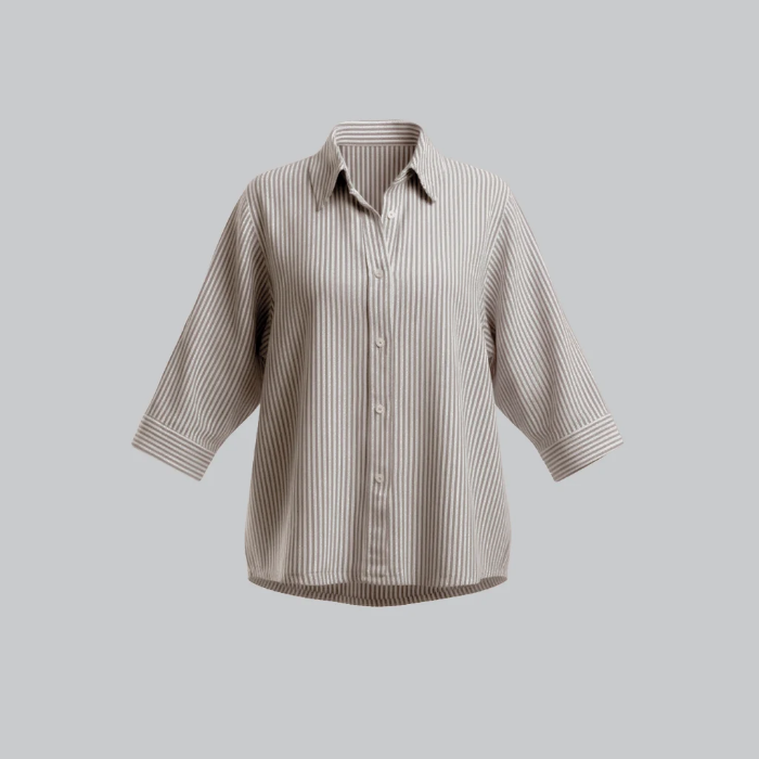 تصویر  شومیز راه راه زنانه برند بهبود | Behboud